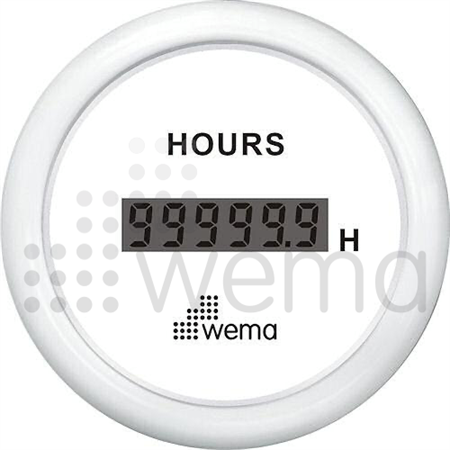 Timräknare digital 12/24V, vit