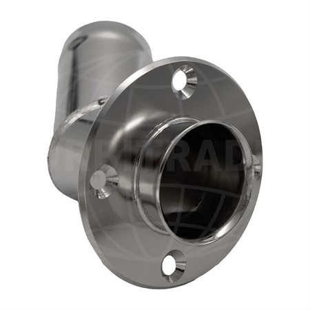 Bordsgenomföring vinklad 45° med droppkant, RF, anslutning 40 mm