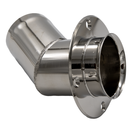 Bordsgenomföring vinklad 45° med droppkant, RF, anslutning 60 mm