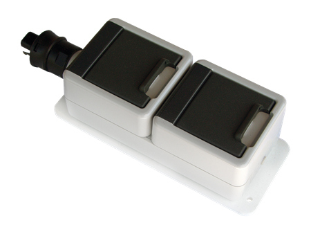 Vägguttag utanpåliggande 2 uttag IP55 Plug &amp; Play Ratio