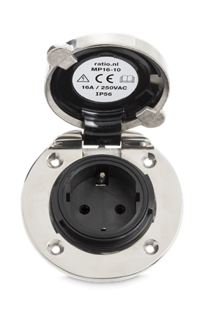 Eluttag 16A/230V Rostfri Ratio