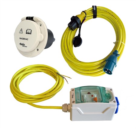 Landströmssystem MP16 Elintag i vit plast Ratio